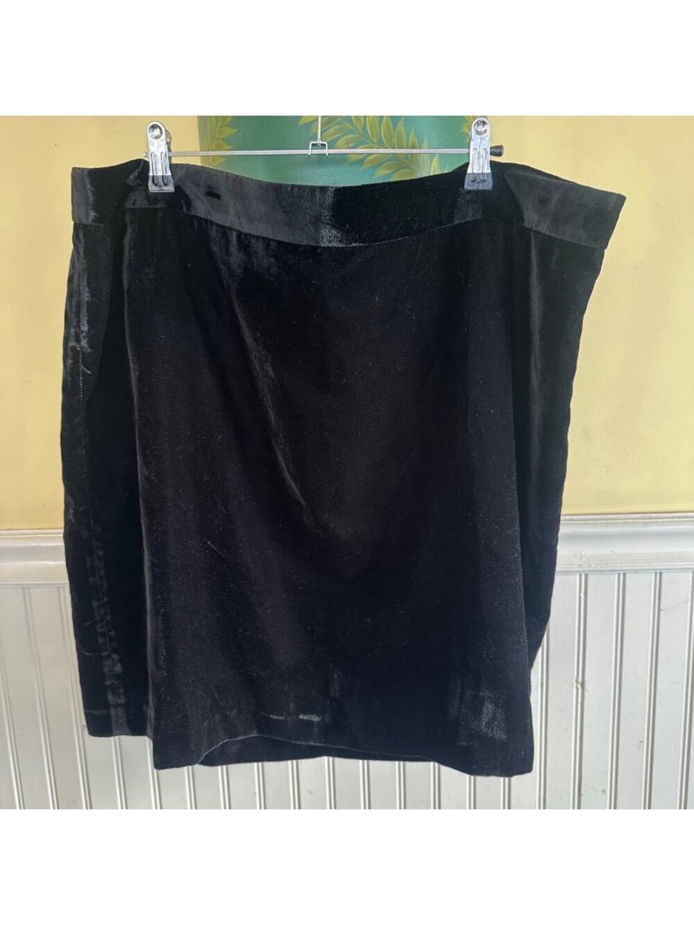 J.Crew Womens Black Velvet Skirt Size 20